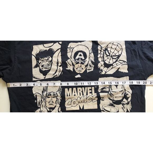 Marvel Comics Hero Faces Black And White T Shirt Men's Size Large - Picture 6 of 7